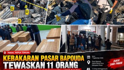 (Polisi Turunkan Tim Labfor dan DVI Selidiki Kebakaran Paniai, 11 Korban Tewas Dibawa ke Nabire)