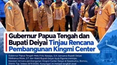 (Gubernur Papua Tengah dan Bupati Deiyai Tinjau Rencana Kingmi Center, Akses Jalan Jadi Perhatian)