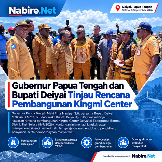(Gubernur Papua Tengah dan Bupati Deiyai Tinjau Rencana Kingmi Center, Akses Jalan Jadi Perhatian)
