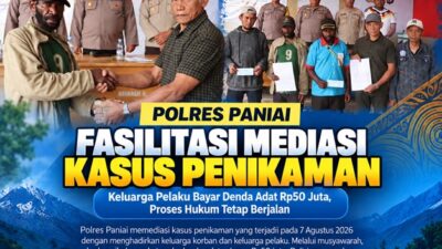 (Polres Paniai Mediasi Kasus Penikaman, Keluarga Pelaku Bayar Denda Adat Rp50 Juta)
