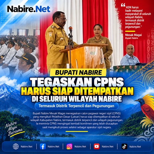 (Buka Latsar CPNS 2026, Bupati Nabire: CPNS Harus Siap Ditempatkan di Daerah Terpencil)