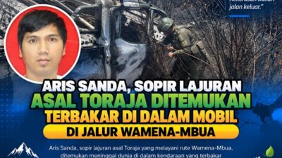 (Sadis! Usai Dibunuh, Aris Sanda Dibakar Bersama Mobilnya di Jalur Wamena-Mbua)