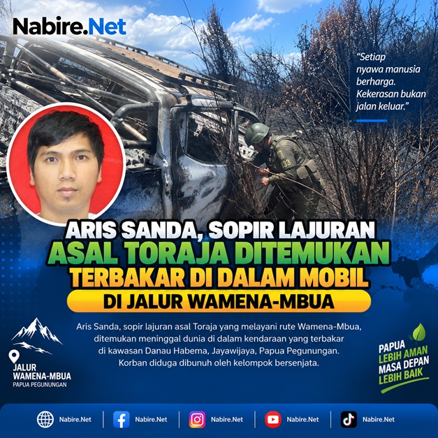 Sadis! Usai Dibunuh, Aris Sanda Dibakar Bersama Mobilnya di Jalur Wamena-Mbua