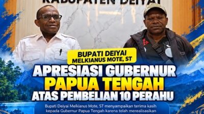 (Bupati Deiyai Apresiasi Gubernur Papua Tengah Beli 10 Perahu, Perkuat Ekonomi Masyarakat)
