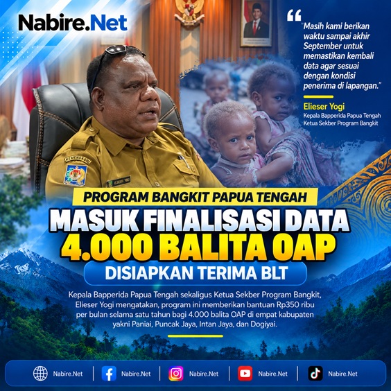 (Program Bangkit Papua Tengah Masuk Finalisasi Data, 4.000 Balita OAP Disiapkan Terima BLT)