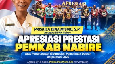 (Anggota DPRK Nabire Priskila Dina Misiro Apresiasi Prestasi Pemkab Nabire di Tingkat Nasional)