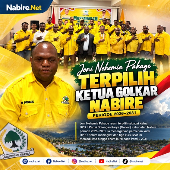 (Joni Nehemia Pakage Terpilih Pimpin Golkar Nabire, Bidik 6 Kursi DPRD pada 2031)