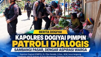 (Jaga Kamtibmas, Kapolres Dogiyai Turun Langsung Patroli di Kota Moanemani)