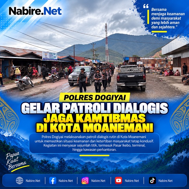 (Patroli Polres Dogiyai Sasar Pasar Ikebo hingga Kantor Bupati, Situasi Aman)