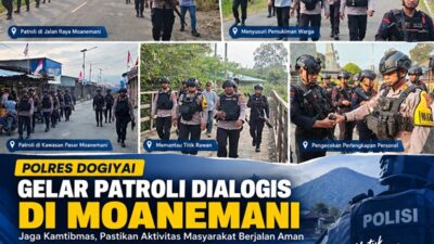 (Polres Dogiyai Gelar Patroli Dialogis di Moanemani, Kamtibmas Dipastikan Kondusif)