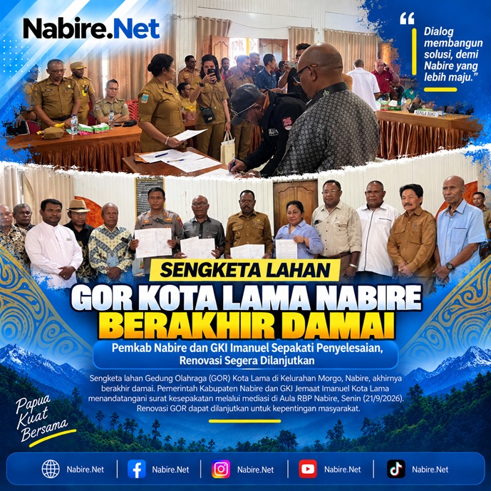 (Sengketa Lahan GOR Kota Lama Nabire Berakhir Damai, Renovasi Segera Dilanjutkan)