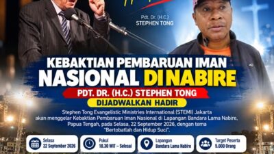 (Pdt Stephen Tong Akan Hadir di Nabire Dalam Kebaktian Pembaruan Iman 22 September)