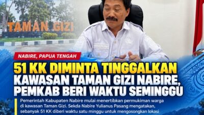 (51 KK Diminta Tinggalkan Kawasan Taman Gizi Nabire, Pemkab Beri Waktu Seminggu)