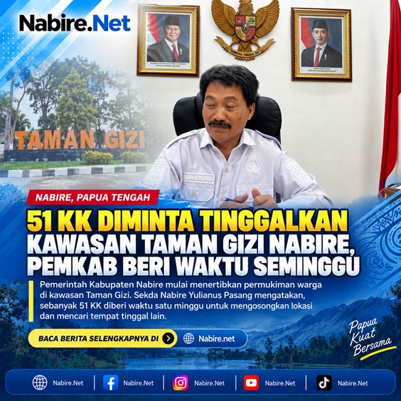 (51 KK Diminta Tinggalkan Kawasan Taman Gizi Nabire, Pemkab Beri Waktu Seminggu)