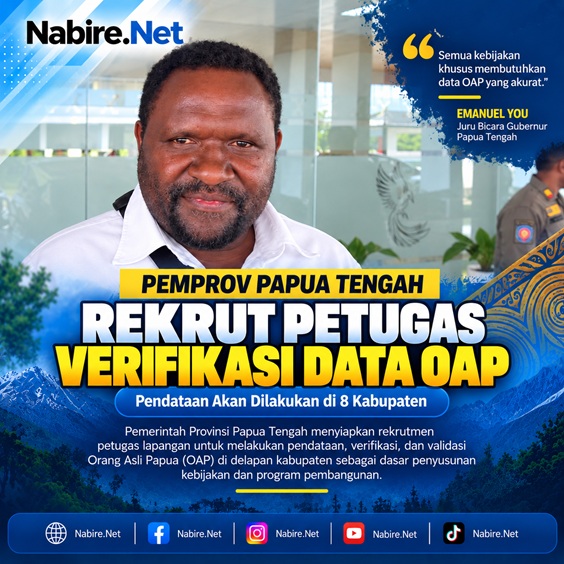 (Pemprov Papua Tengah Rekrut Petugas untuk Verifikasi Data OAP di 8 Kabupaten)