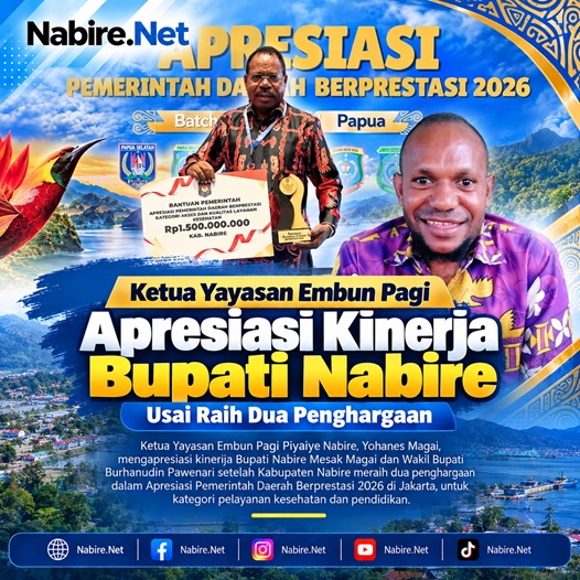 (Ketua Yayasan Embun Pagi Apresiasi Kinerja Bupati Nabire Usai Raih Dua Penghargaan)
