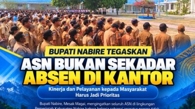 (Bupati Nabire Ingatkan ASN: Bekerja Bukan Hanya Datang dan Isi Absensi)