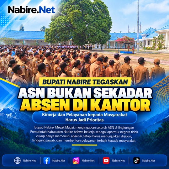 (Bupati Nabire Ingatkan ASN: Bekerja Bukan Hanya Datang dan Isi Absensi)