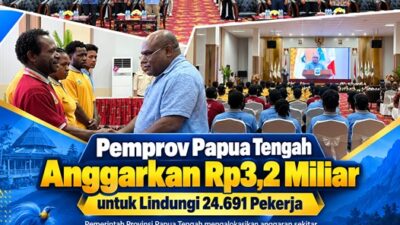 (Pemprov Papua Tengah Anggarkan Rp3,2 Miliar untuk Lindungi 24.691 Pekerja)