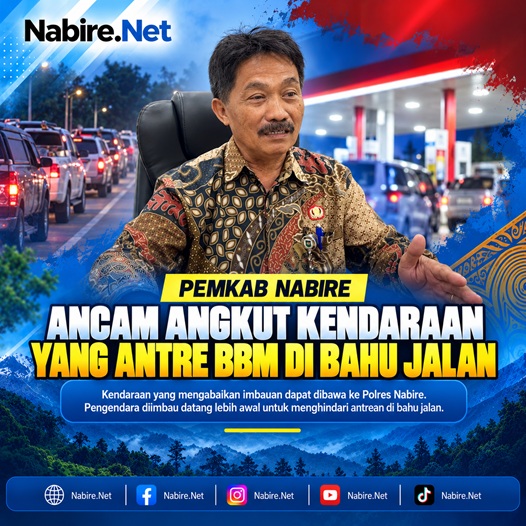 (Pemkab Nabire Ancam Angkut Kendaraan yang Antre BBM di Bahu Jalan)