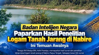 (Badan Intelijen Negara Paparkan Hasil Penelitian Logam Tanah Jarang di Nabire, Ini Temuan Awalnya)