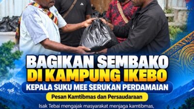(Bagikan Sembako di Kampung Ikebo, Kepala Suku Mee Serukan Perdamaian)