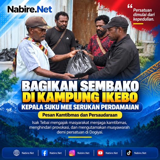 (Bagikan Sembako di Kampung Ikebo, Kepala Suku Mee Serukan Perdamaian)