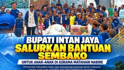 (Bupati Intan Jaya Salurkan Bantuan Sembako untuk Anak-anak di Asrama Matahari Nabire)