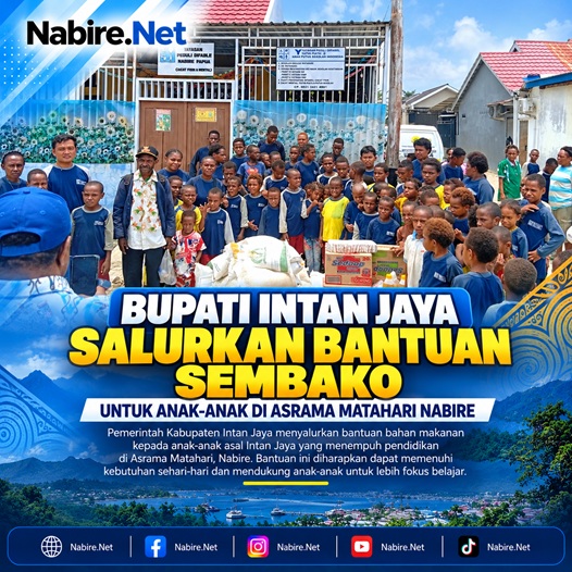 (Bupati Intan Jaya Salurkan Bantuan Sembako untuk Anak-anak di Asrama Matahari Nabire)