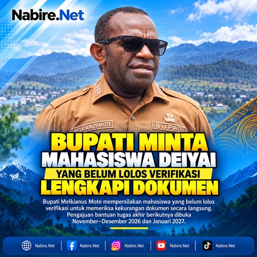 (Bupati Minta Mahasiswa Deiyai yang Belum Lolos Verifikasi Lengkapi Dokumen)