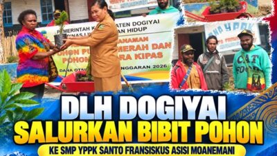 (DLH Dogiyai Salurkan Bibit Pohon ke SMP YPPK Santo Fransiskus Asisi Moanemani)