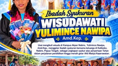 (Lulus AKPER Nabire, Yulimince Nawipa Gelar Ibadah Syukuran Bersama Keluarga)