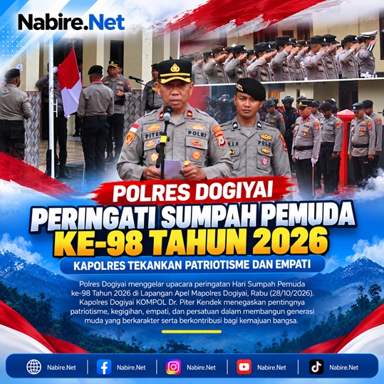 (Polres Dogiyai Peringati Sumpah Pemuda ke-98, Kapolres Tekankan Patriotisme dan Empati)