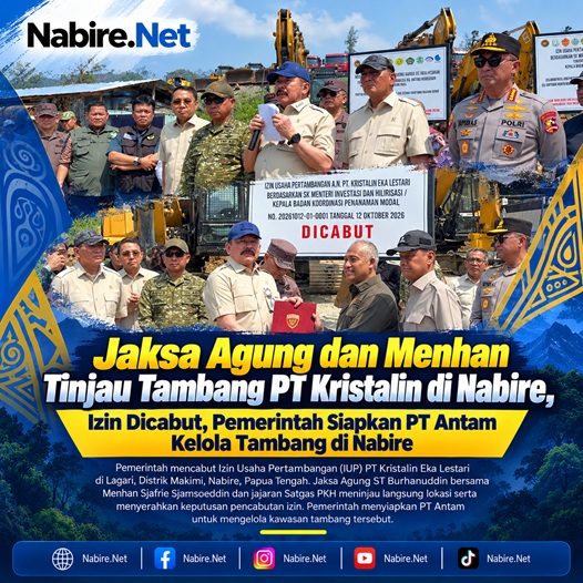 (Jaksa Agung dan Menhan Tinjau Tambang PT Kristalin di Nabire, Izin Dicabut, Pemerintah Siapkan PT Antam Kelola Tambang di Nabire)