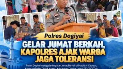 (Polres Dogiyai Gelar Jumat Berkah, Kapolres Ajak Warga Jaga Toleransi)