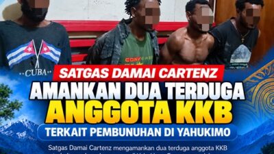 (Satgas Damai Cartenz Amankan Dua Terduga Anggota KKB Terkait Pembunuhan di Yahukimo)