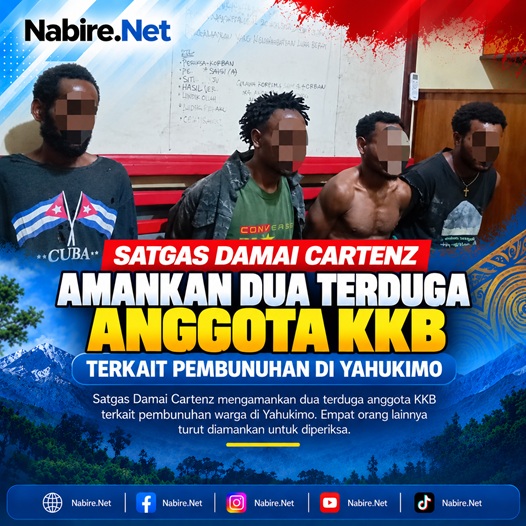 (Satgas Damai Cartenz Amankan Dua Terduga Anggota KKB Terkait Pembunuhan di Yahukimo)