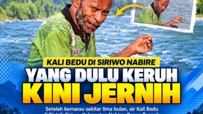 (Lima Bulan Kemarau, Air Kali Bedu di Siriwo Nabire Mendadak Berubah Jernih)