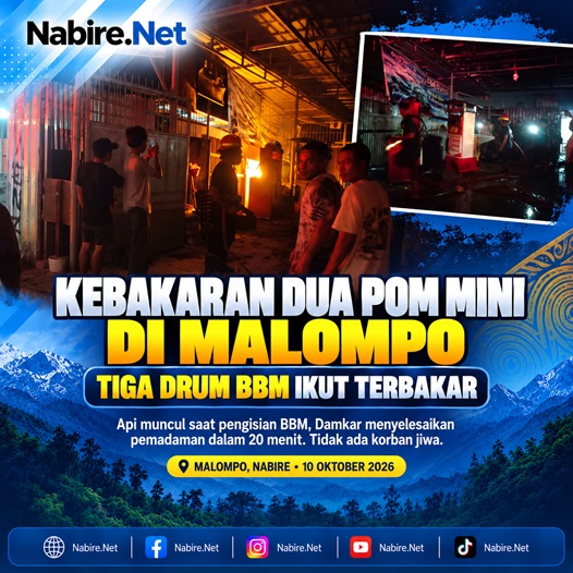 (Kebakaran Dua Pom Mini di Malompo, Tiga Drum BBM Ikut Terbakar)