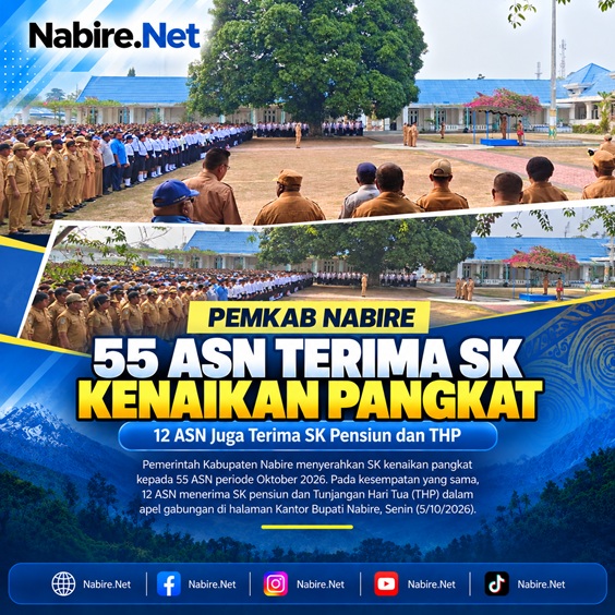 (55 ASN Pemkab Nabire Terima SK Kenaikan Pangkat Oktober 2026)