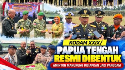 (Kodam XXIX/Papua Tengah Resmi Dibentuk, Aminton Manurung Disiapkan Jadi Pangdam)