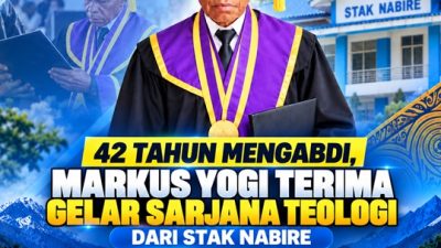 (42 Tahun Mengabdi, Markus Yogi Terima Gelar Sarjana Teologi dari STAK Nabire)