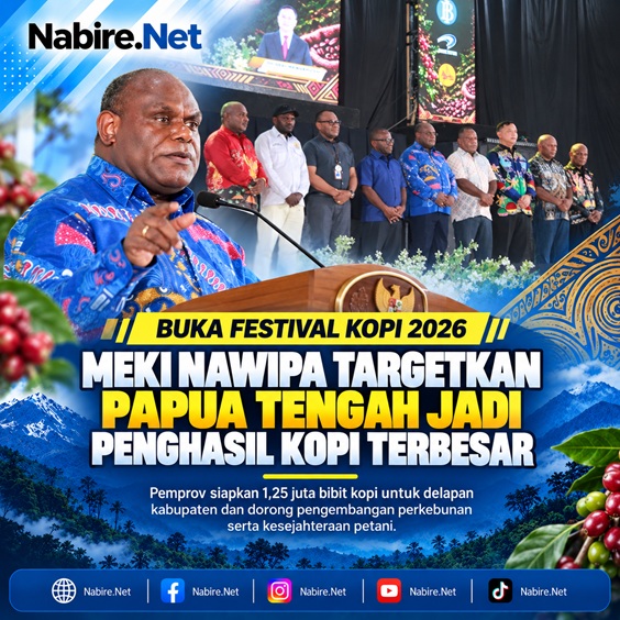 (Buka Festival Kopi 2026, Meki Nawipa Targetkan Papua Tengah Jadi Penghasil Kopi Terbesar)