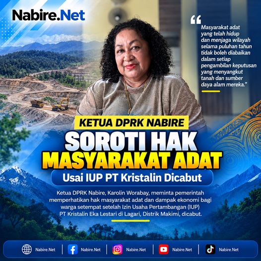 (Ketua DPRK Nabire Soroti Hak Masyarakat Adat Usai IUP PT Kristalin Dicabut)