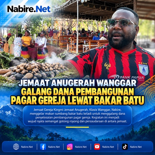 (Jemaat Anugerah Wanggar Galang Dana Pembangunan Pagar Gereja Lewat Bakar Batu)