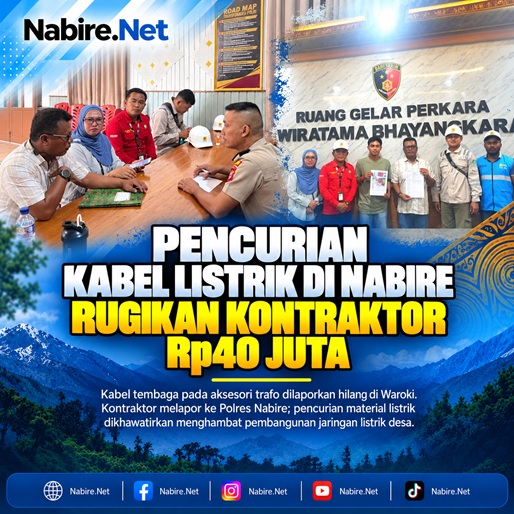 (Pencurian Kabel Listrik di Nabire Rugikan Kontraktor Rp40 Juta)