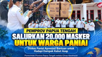 (Dinkes Paniai Apresiasi Bantuan 20.000 Masker dari Pemprov Papua Tengah untuk Warga Terdampak Kabut Asap)