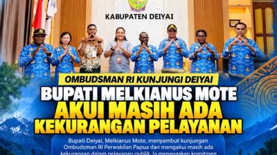 (Ombudsman RI Kunjungi Deiyai, Bupati Melkianus Mote Akui Masih Ada Kekurangan Pelayanan)