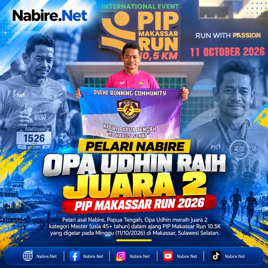 (Pelari Nabire Opa Udhin Raih Juara 2 PIP Makassar Run 2026)