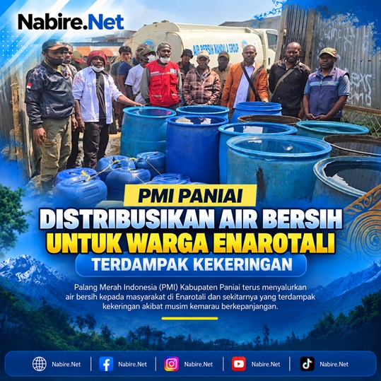 (PMI Paniai Distribusikan Air Bersih untuk Warga Enarotali Terdampak Kekeringan)